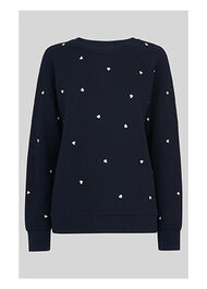 Heart Embroidered Sweatshirt