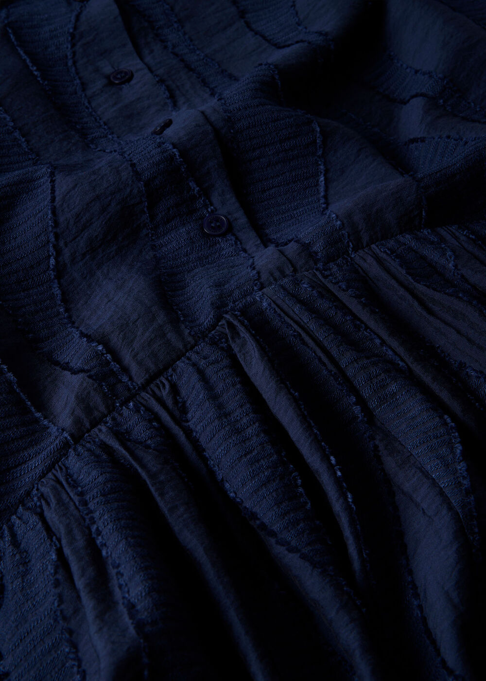 Textured Drop Waist Midi Dress