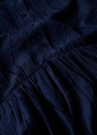 Textured Drop Waist Midi Dress