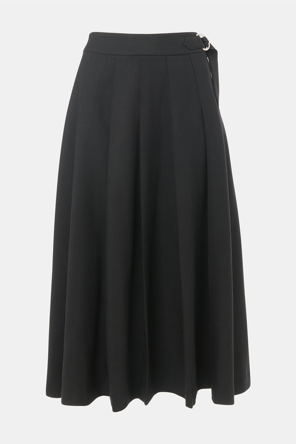 Wool Blend Pleated Kilt Skirt
