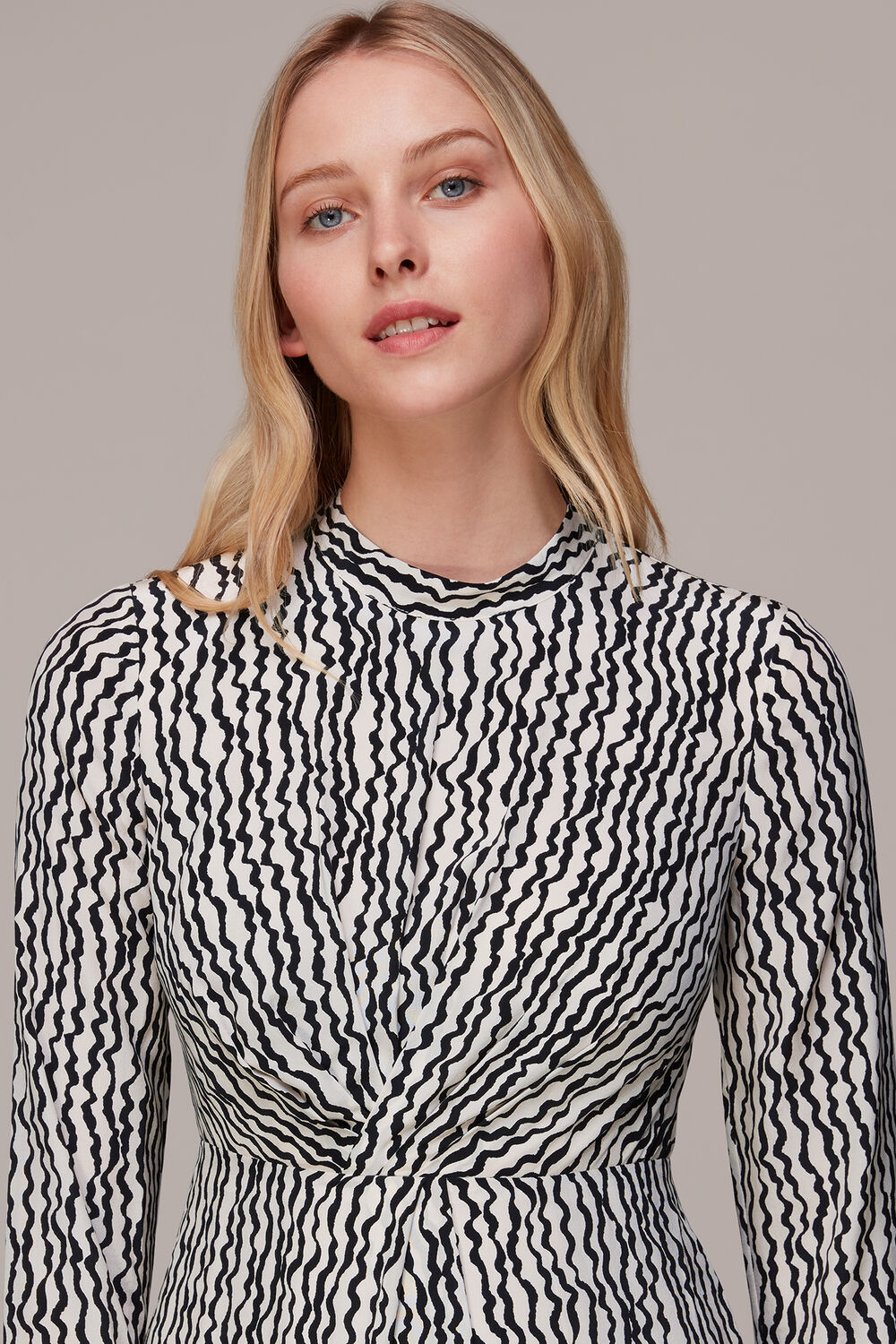 Wiggle Print Silk Midi Dress