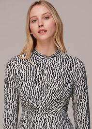Wiggle Print Silk Midi Dress