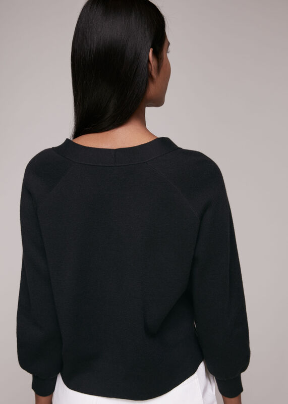 Black Button Through Cardigan