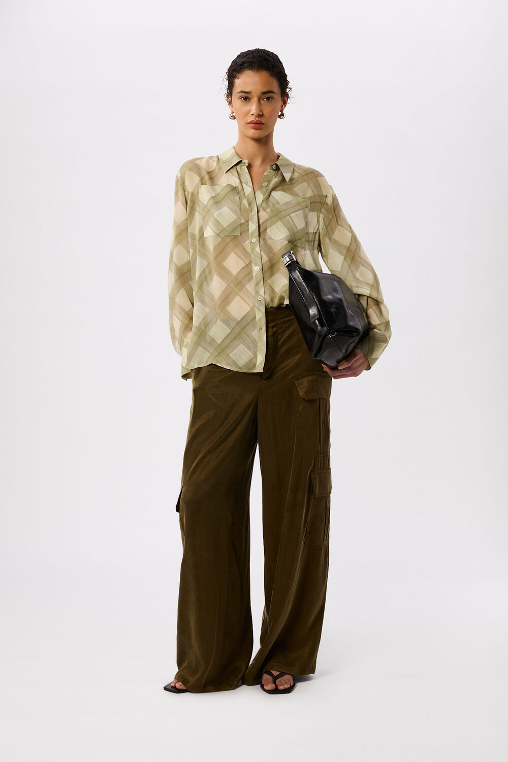 Green Check Sheer Shirt
