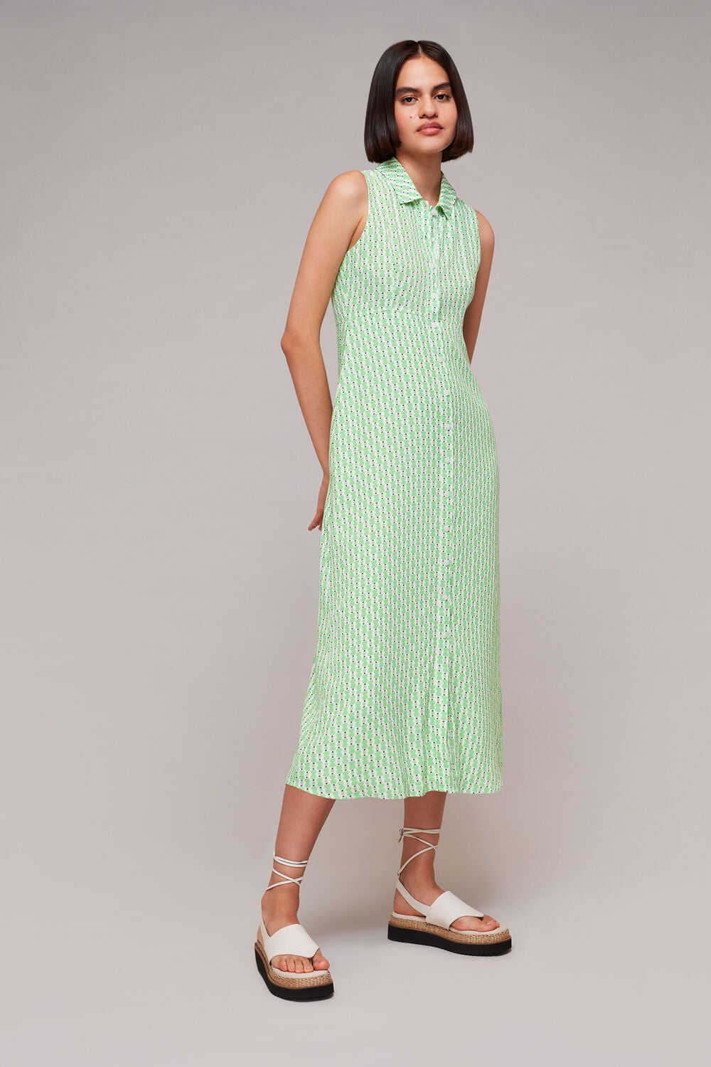 Vertical Stack Shirt Dress