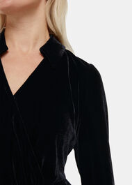 Petite Wrap Velvet Jumpsuit