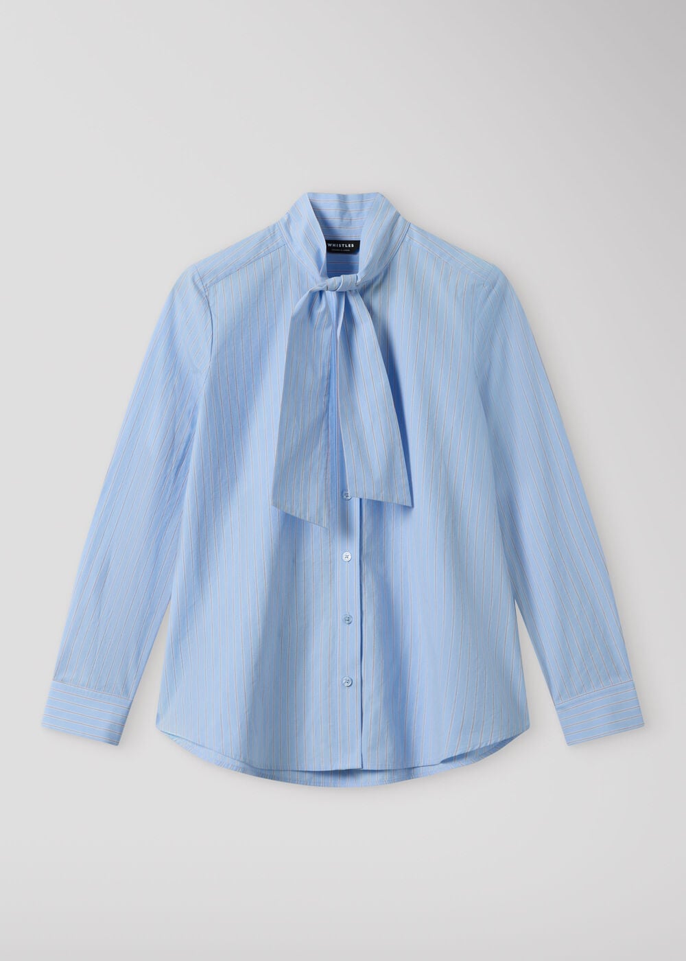 Blue Scarf Stripe Cotton Shirt