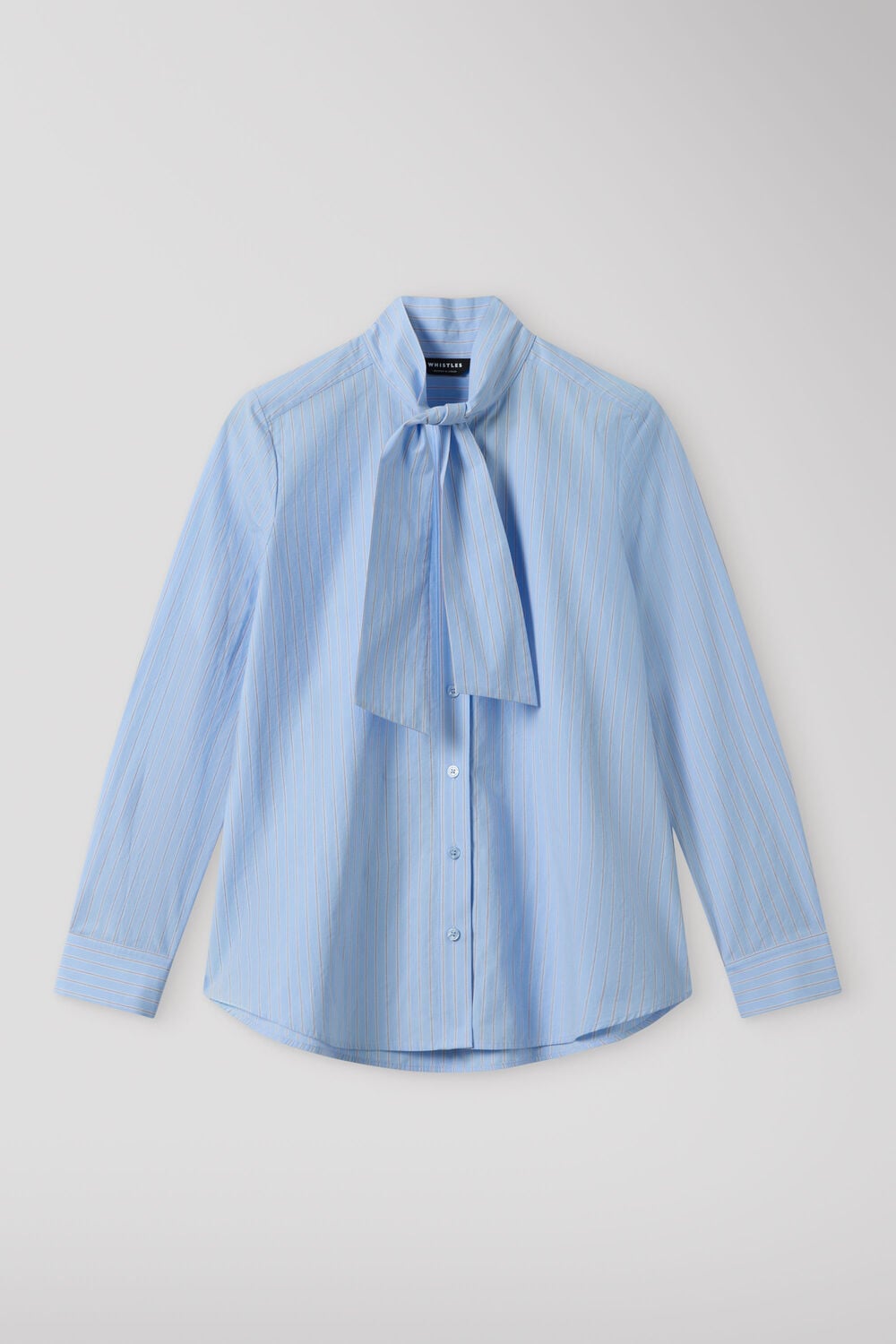 Blue Scarf Stripe Cotton Shirt