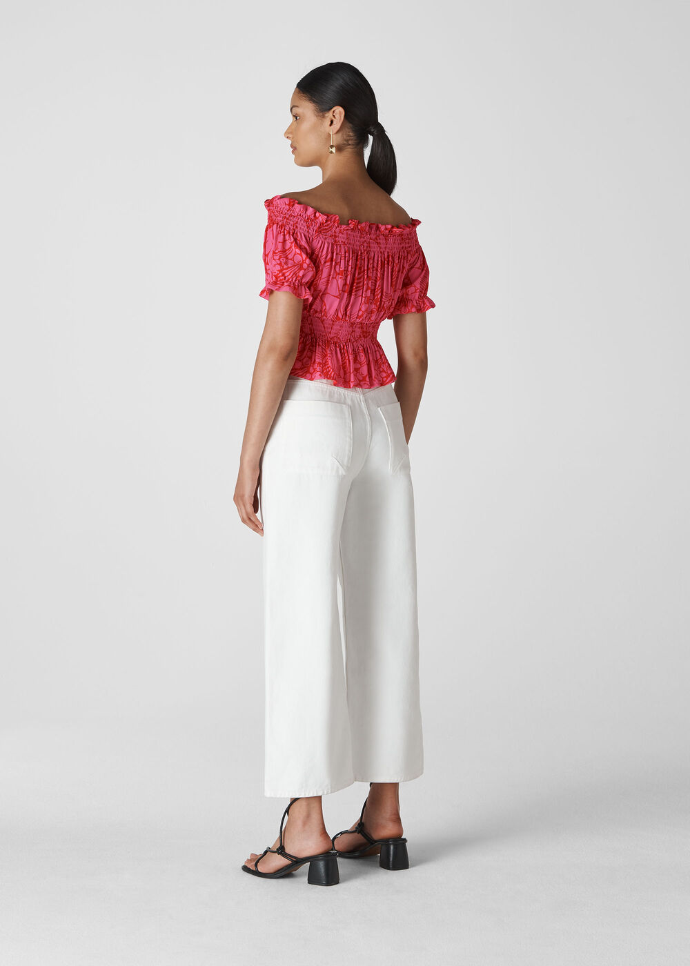 Sunflower Print Bardot Top