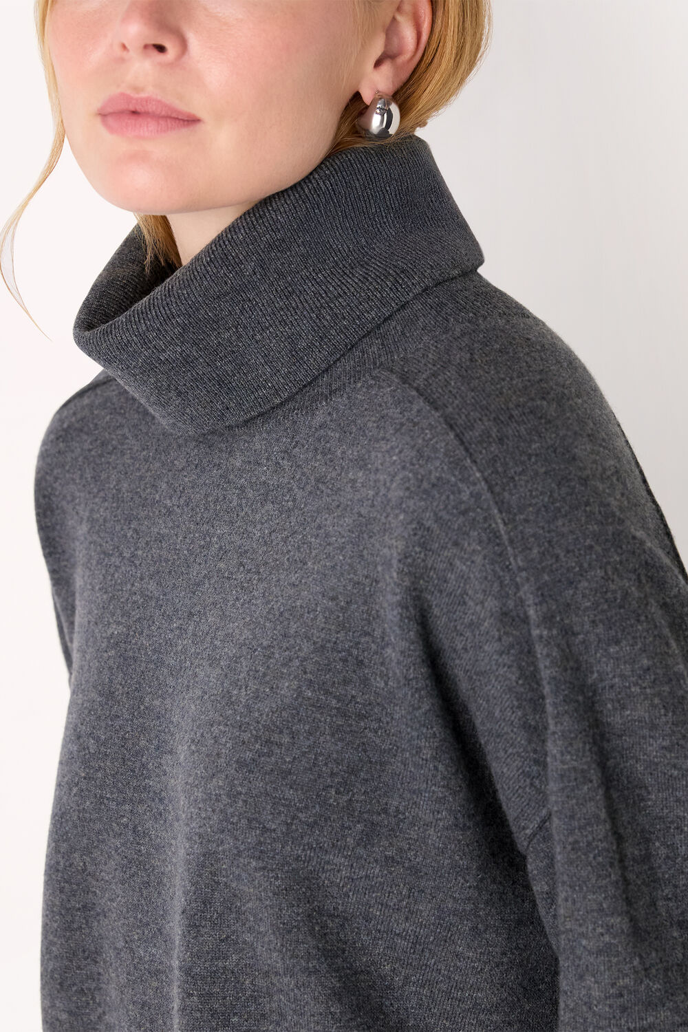 Wool Cowl Neck Knit Jumper