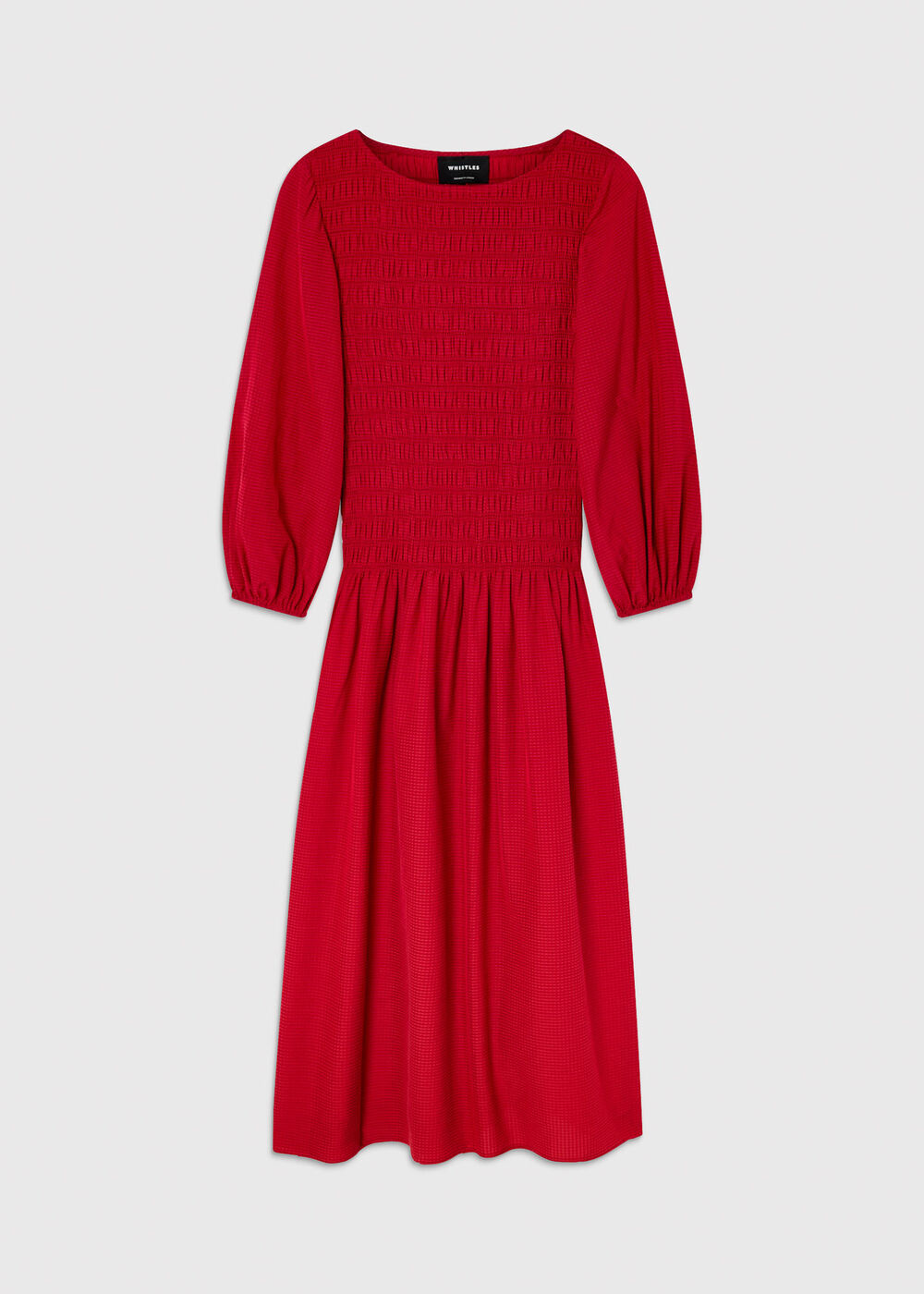 Smocked Bodice Midi Dress