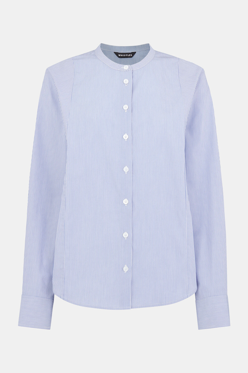 Stripe Grandad Collar Shirt