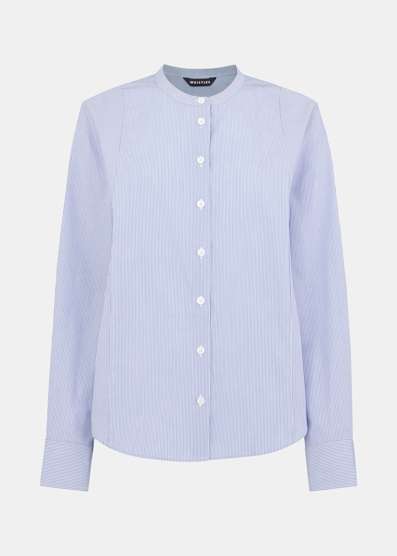 Stripe Grandad Collar Shirt