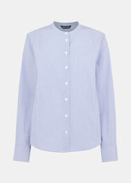 Stripe Grandad Collar Shirt