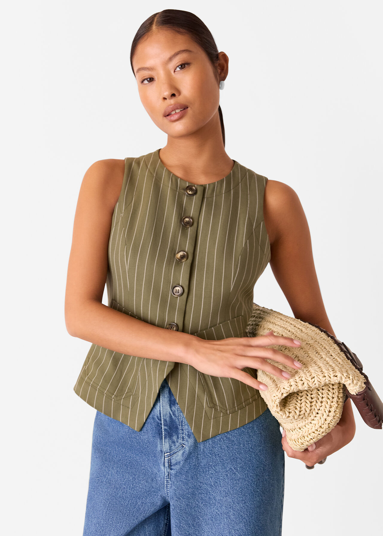 Petite Lottie Pinstripe Waistcoat