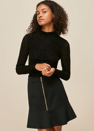 Ponte Peplum Skirt