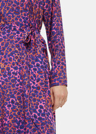 Petite Mottled Leopard Midi Dress