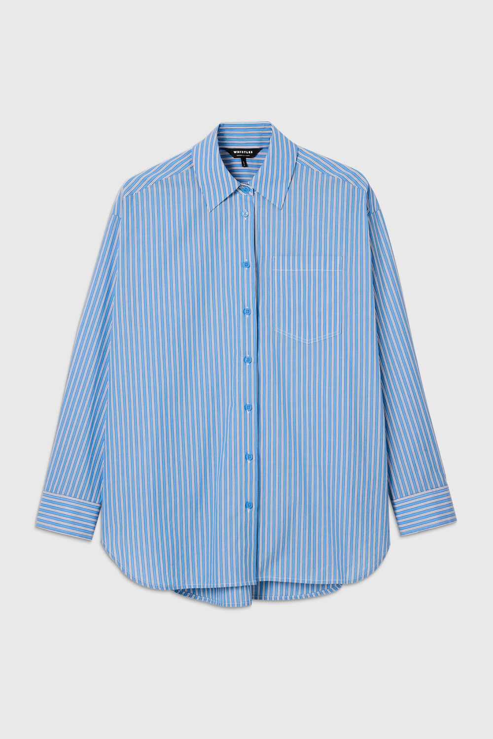 Blue Oversized Fit Stripe Shirt