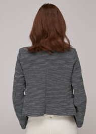 Tweed Collarless Jersey Jacket