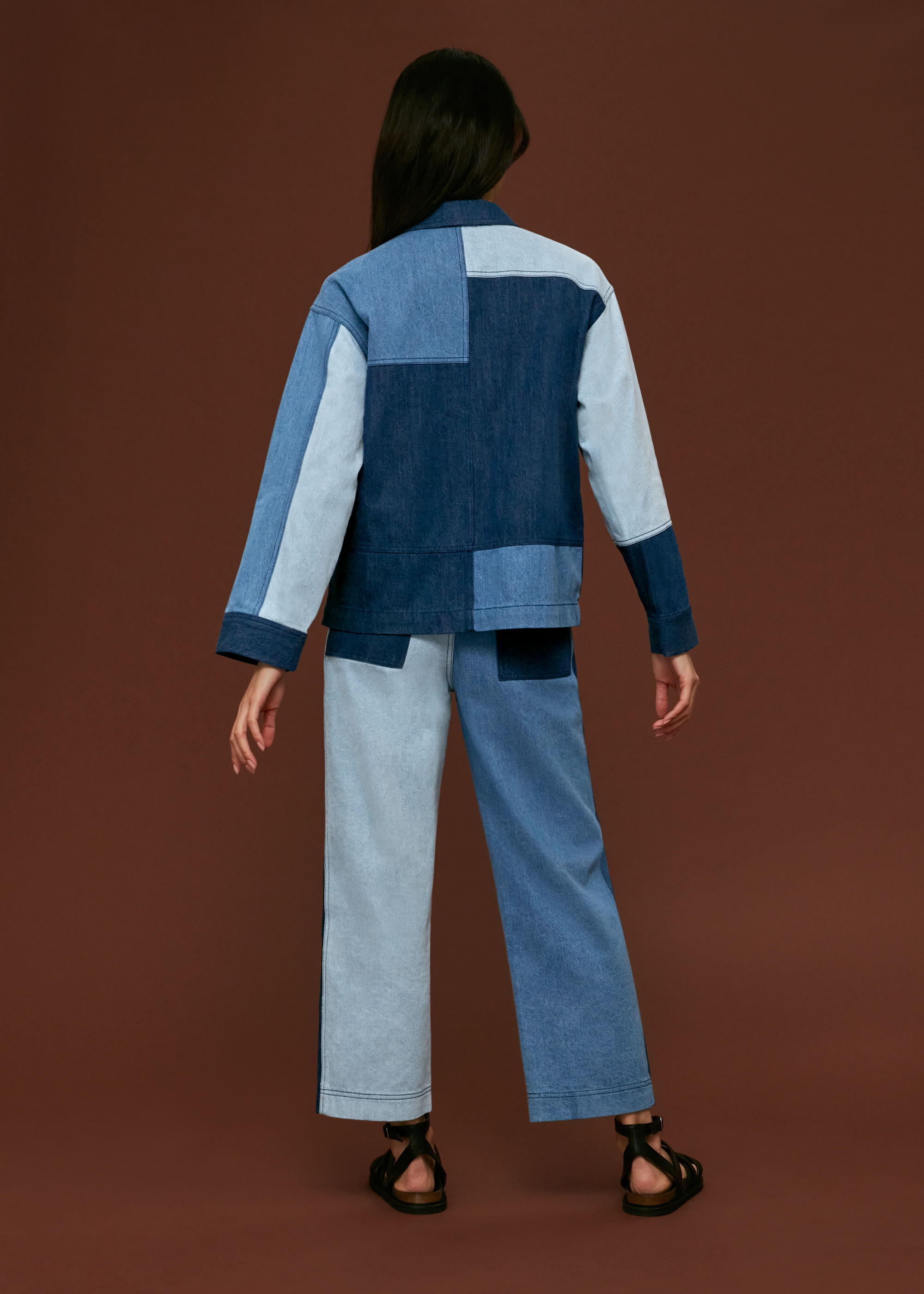 ジャケット・アウター Patchwork Denim Jacket LLA0321 Patchwork Denim Jacket LLA0321 – AuroraBoutique