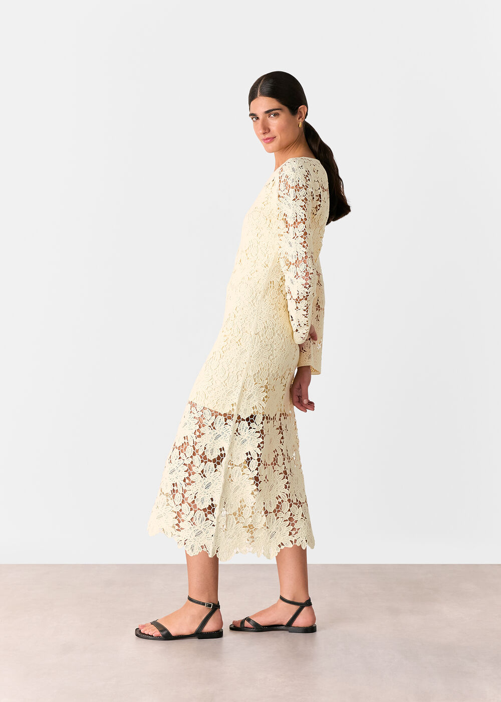 Floral Crochet Knit Dress