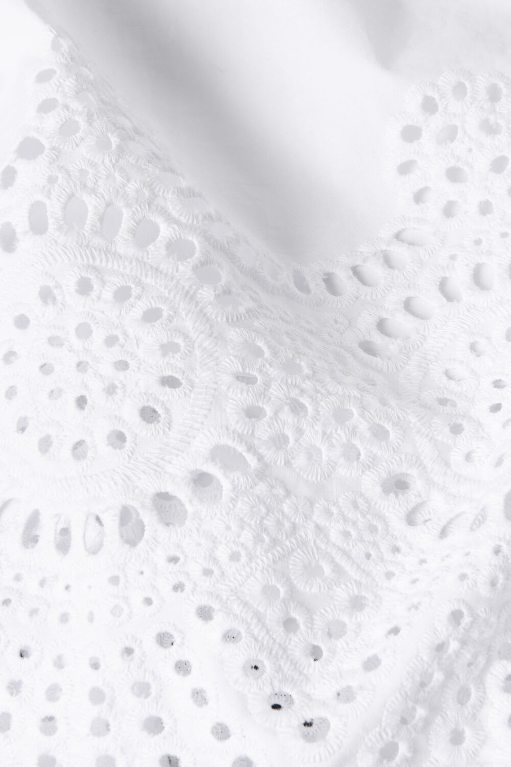 White Broderie Cotton Midi Skirt