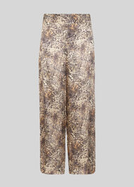 Big Cat Print Satin Trouser Multicolour