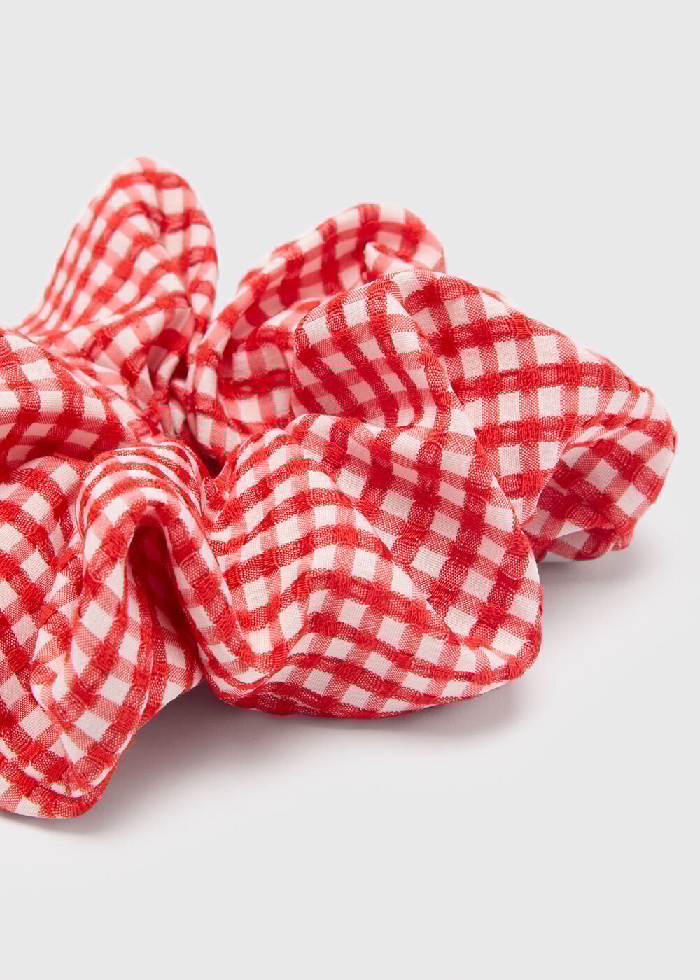 Gingham Shirred Scrunchie