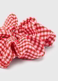 Gingham Shirred Scrunchie