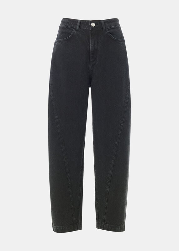 Washed Black Lola Cotton Blend Pants 