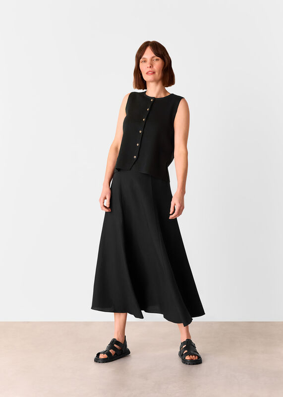 Black Lucy Button Front Sweater Vest