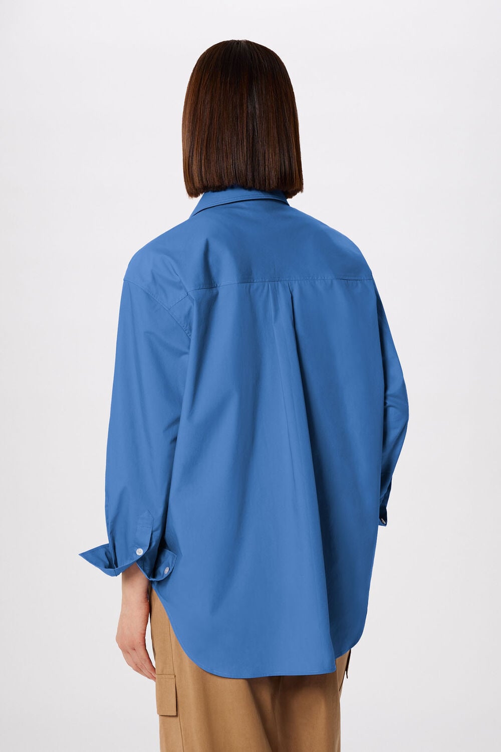 Blue Oversized Cotton Poplin Shirt