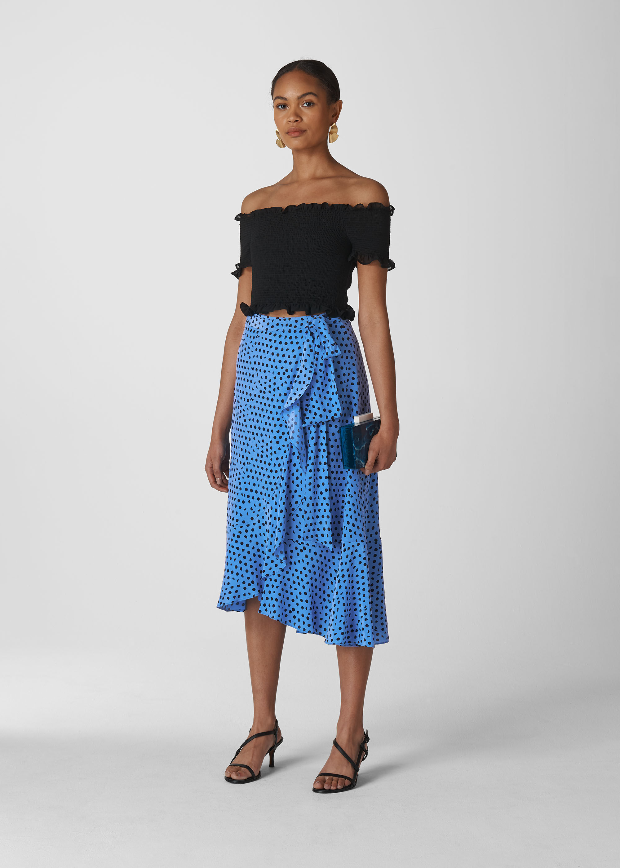 Spotty cheap wrap skirt