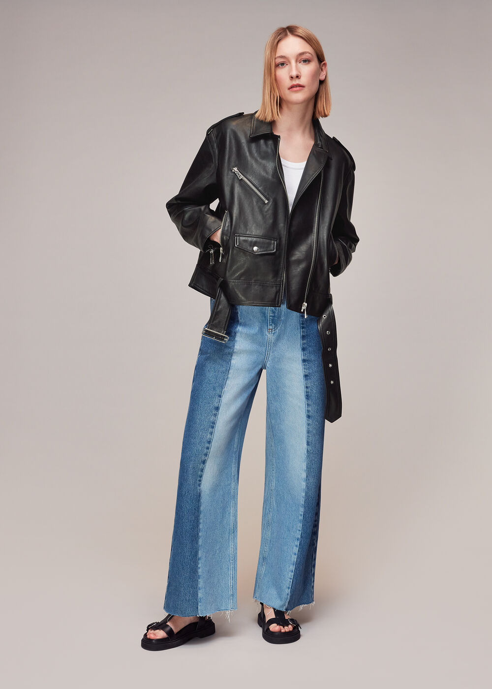 Sophia Oversized Leather Biker