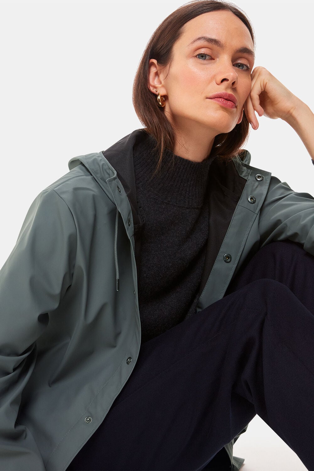 Dark Grey Rains Long Jacket