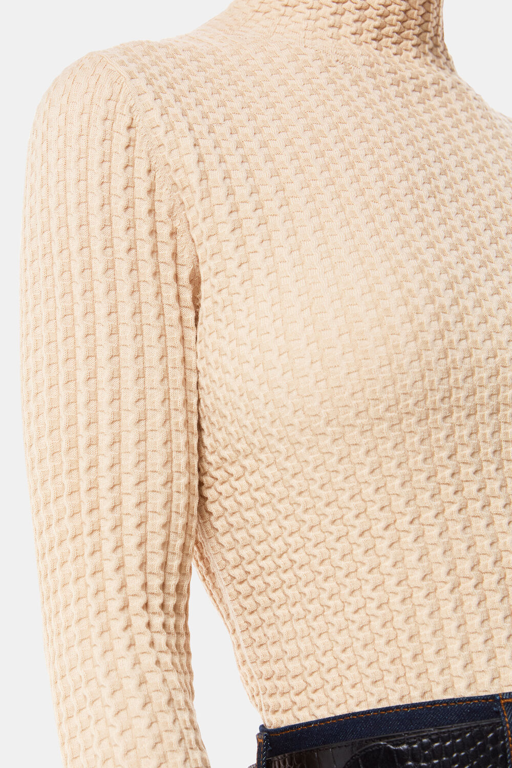 Textured Detail High Neck Knit