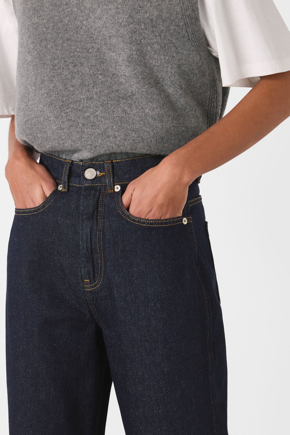 Dark Denim Authentic Barrel Leg Jean