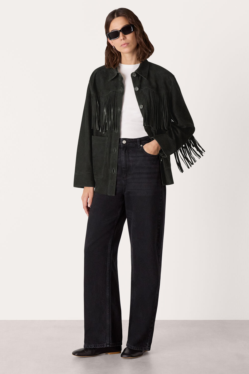Black Tassel Suede Jacket