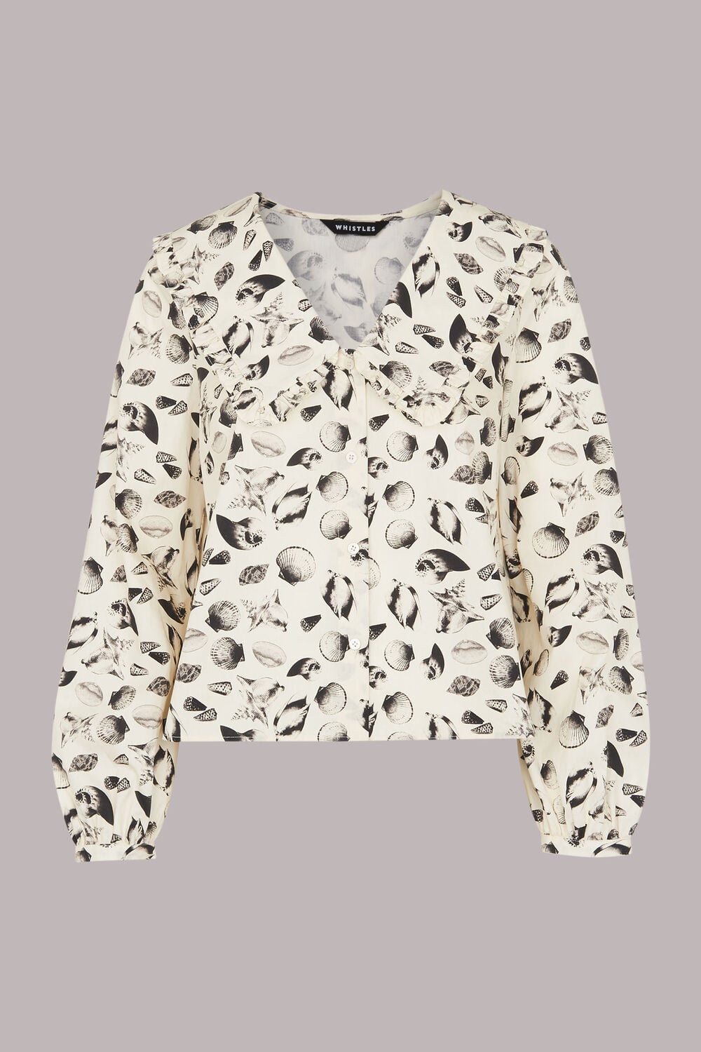 Sea Shell Print Collar Top