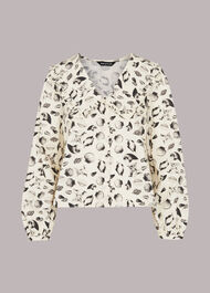 Sea Shell Print Collar Top