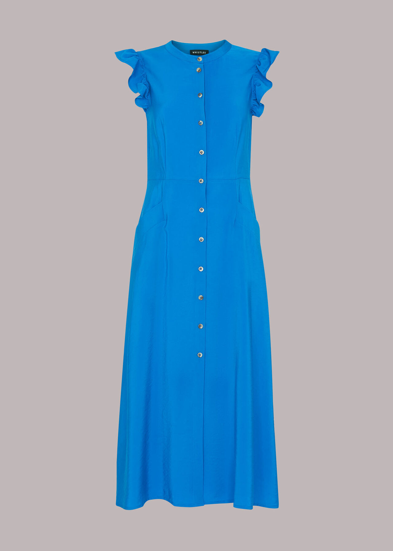 Frill Sleeve Button Dress