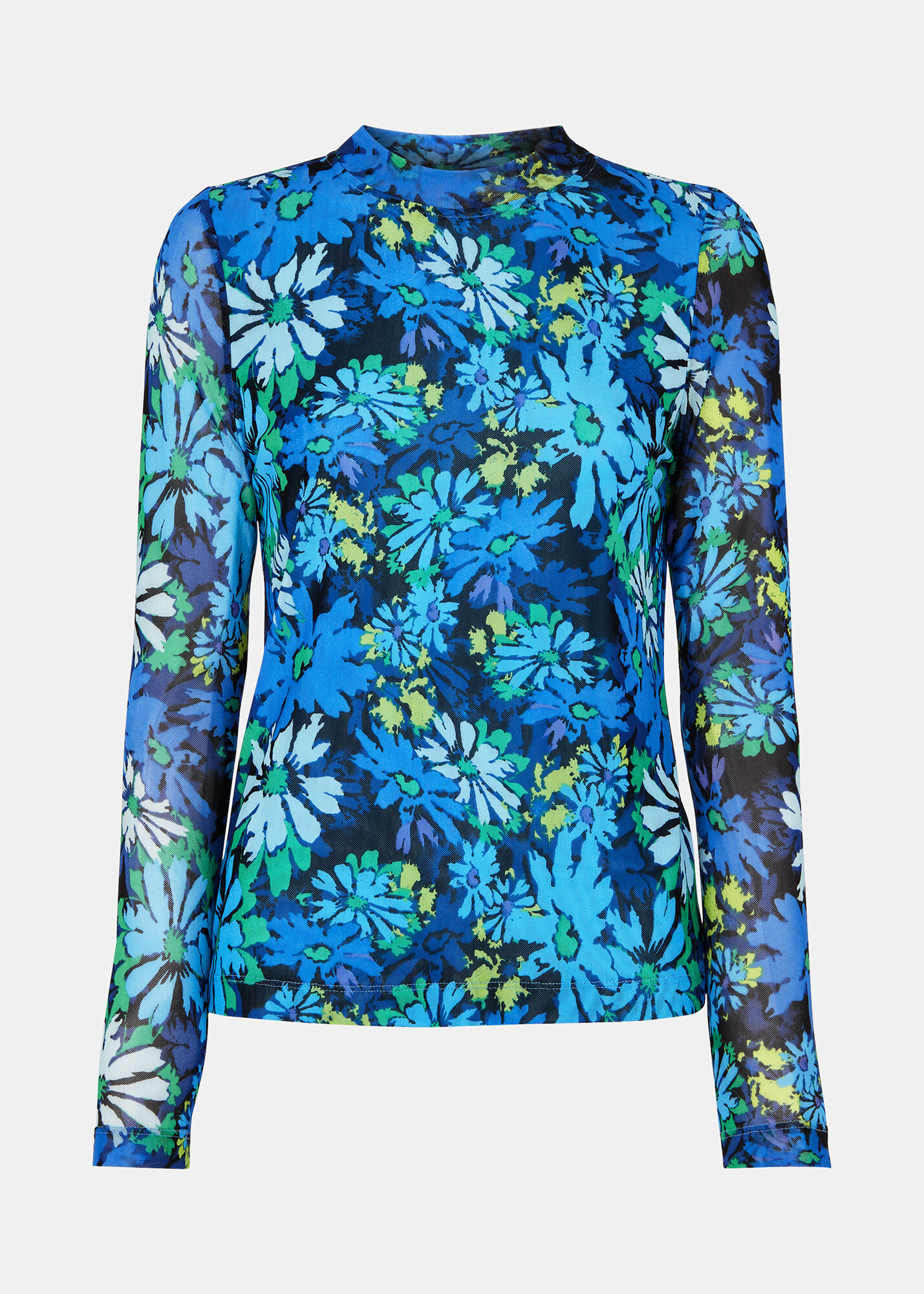 Multicolour Retro Floral Mesh Top | WHISTLES | Whistles US |