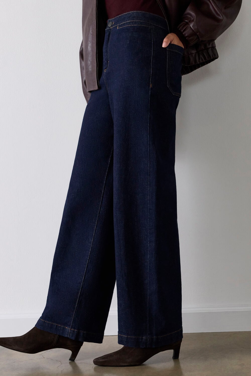 Dark Denim Stretch Full Length Jean