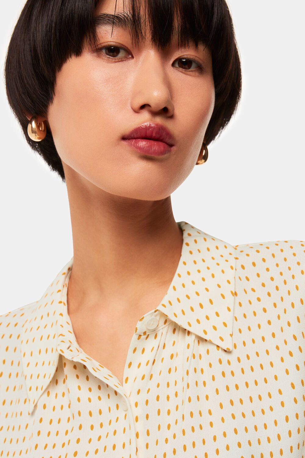 Oval Spot Tie Sleeve Shirt