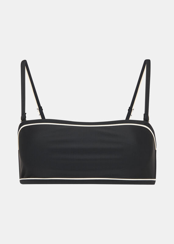 Black Piper Contrast Bikini Top