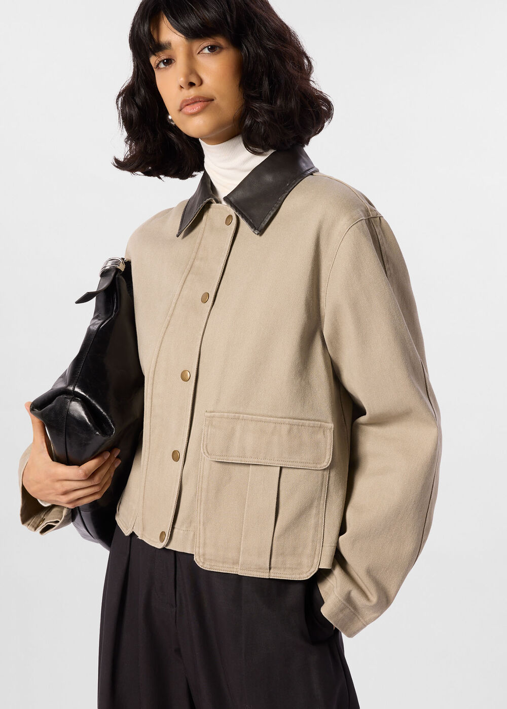 Casual Contrast Collar Jacket