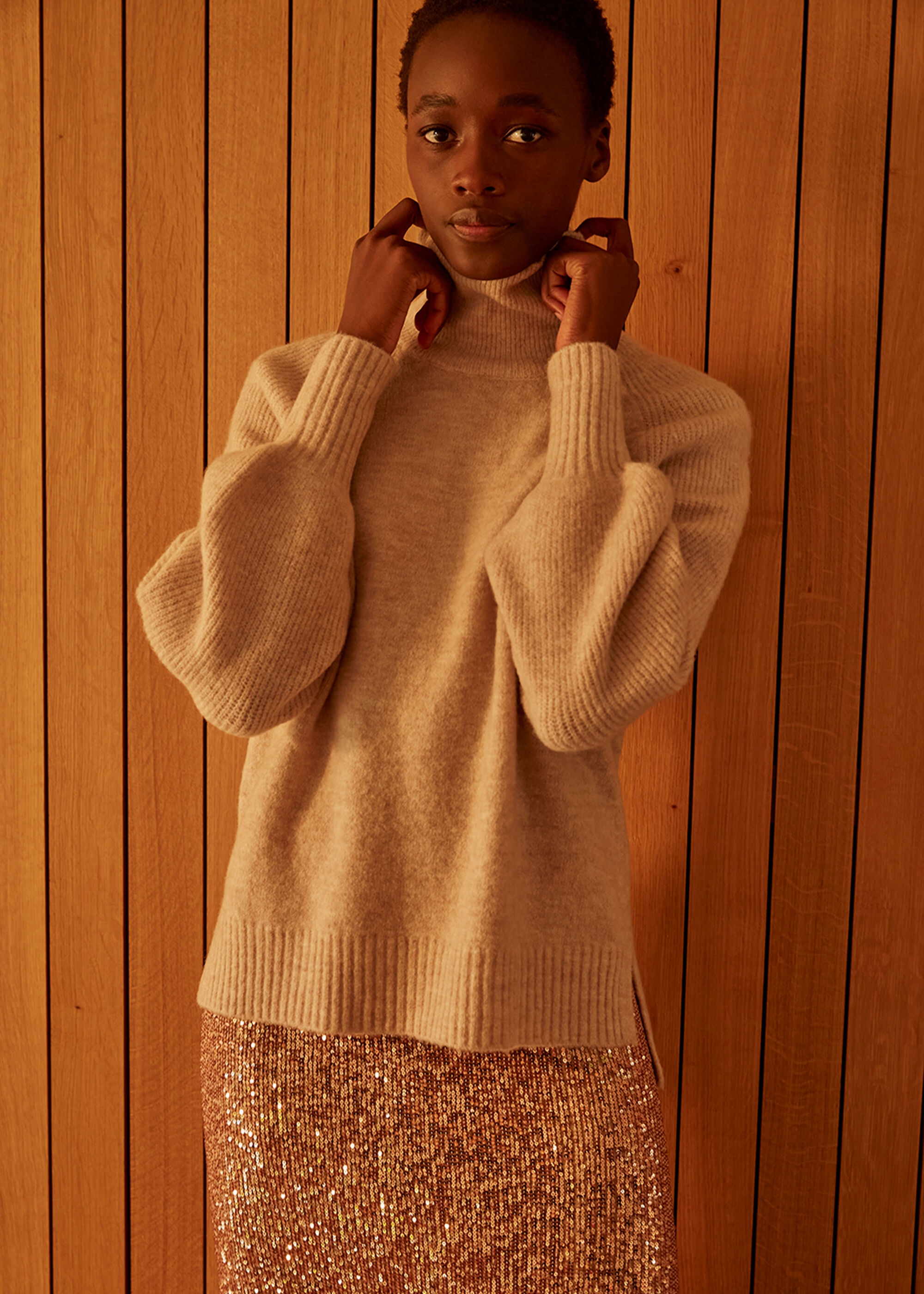 Oatmeal Full Sleeve Knitted Jumper