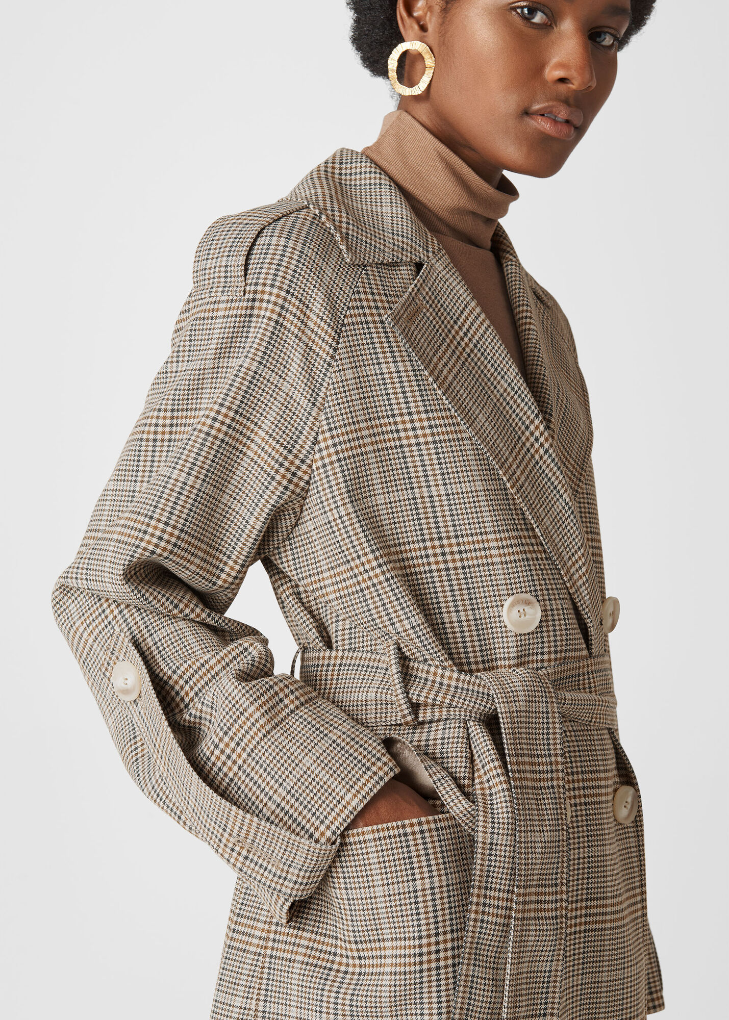 Multicolour Check Trench Coat WHISTLES