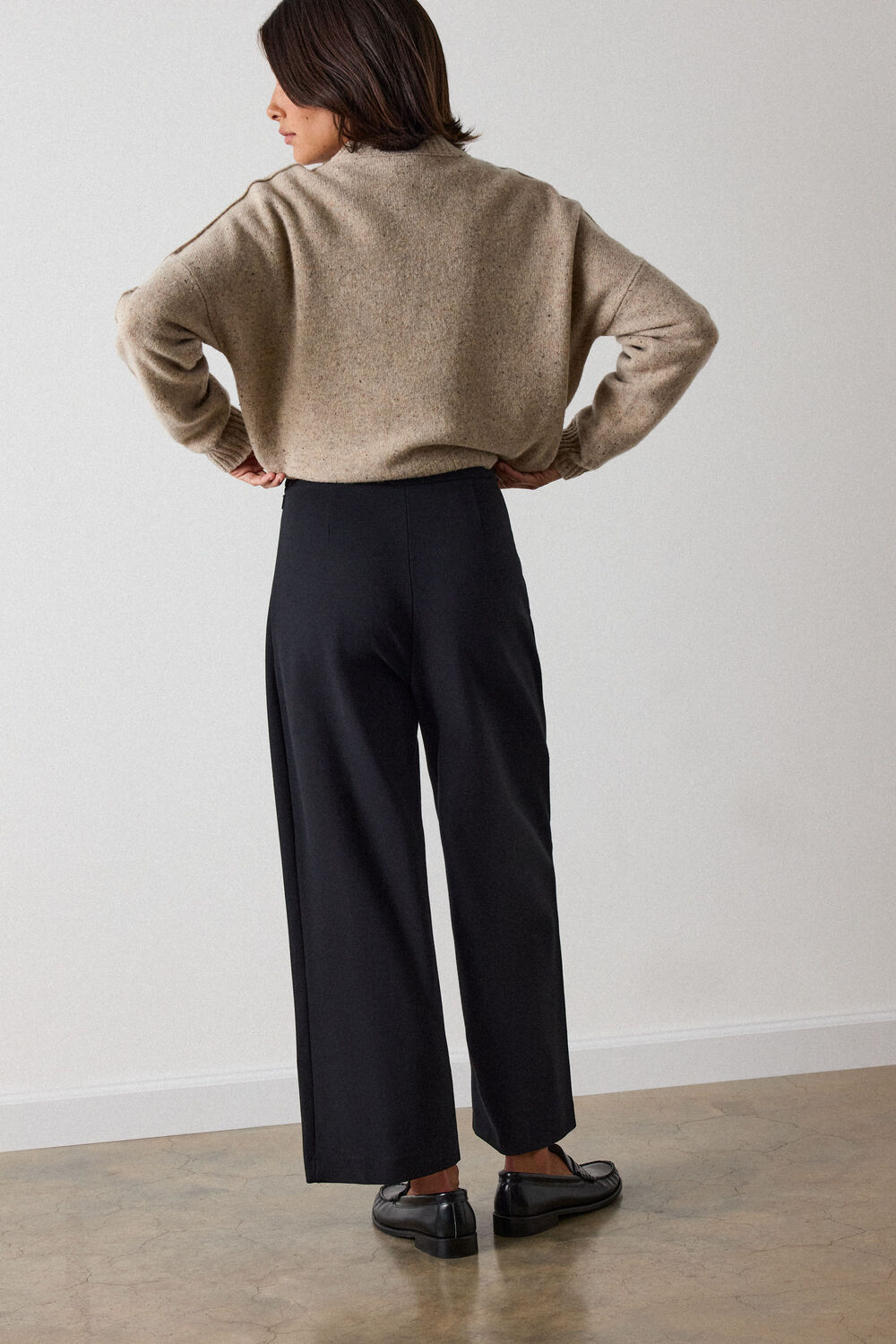 Black Petite Camilla Wide Leg Trouser