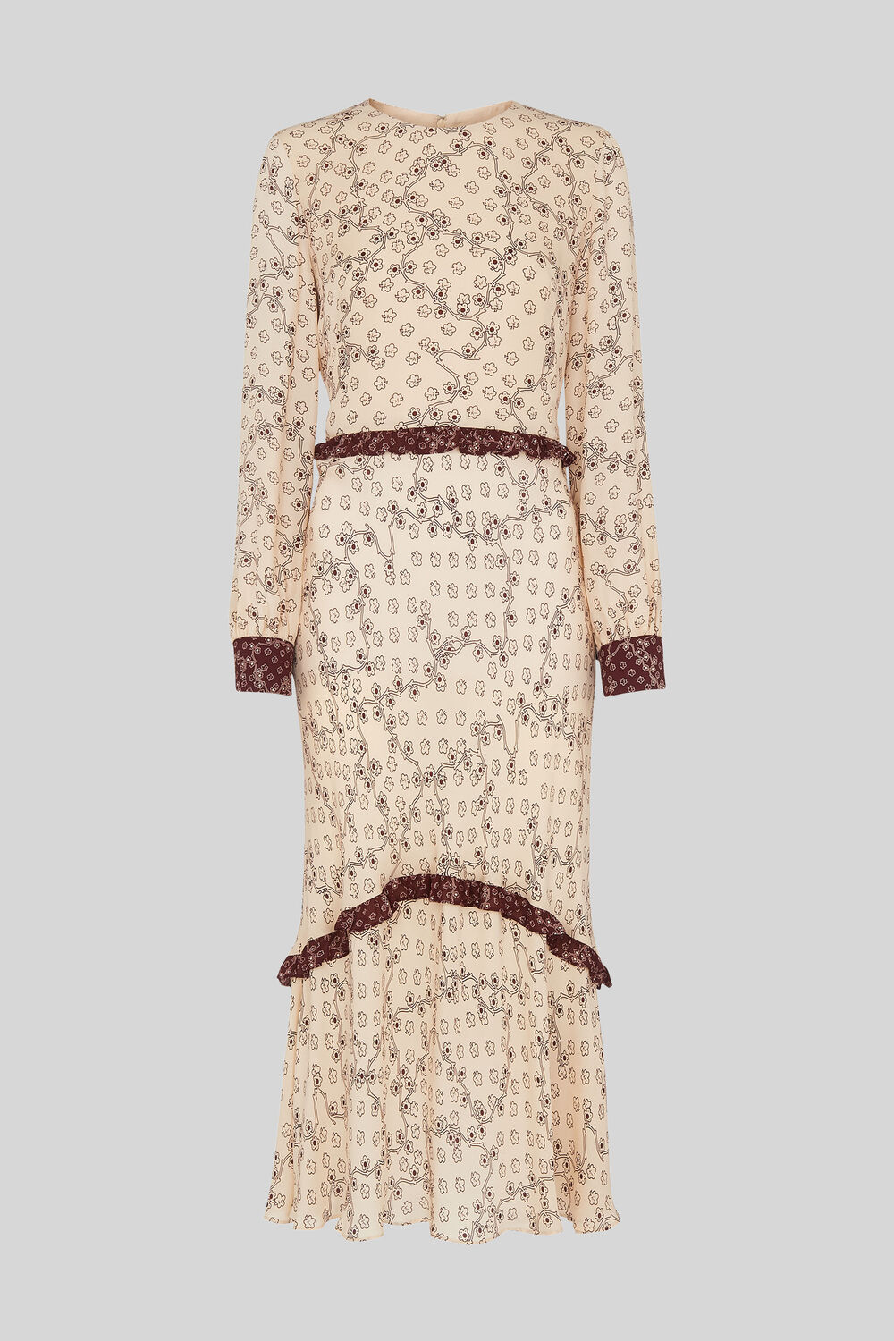 Floral Map Print Silk Dress Multicolour